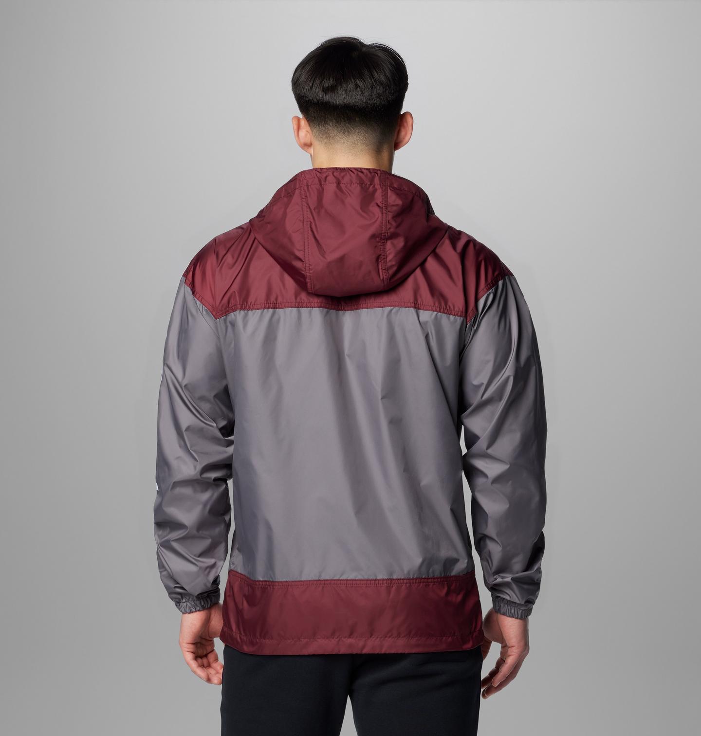 Мужская куртка Columbia Collegiate Flash Challenger II Windbreaker - Texas A&M, цвет: Серый / Бордовый — фото 2