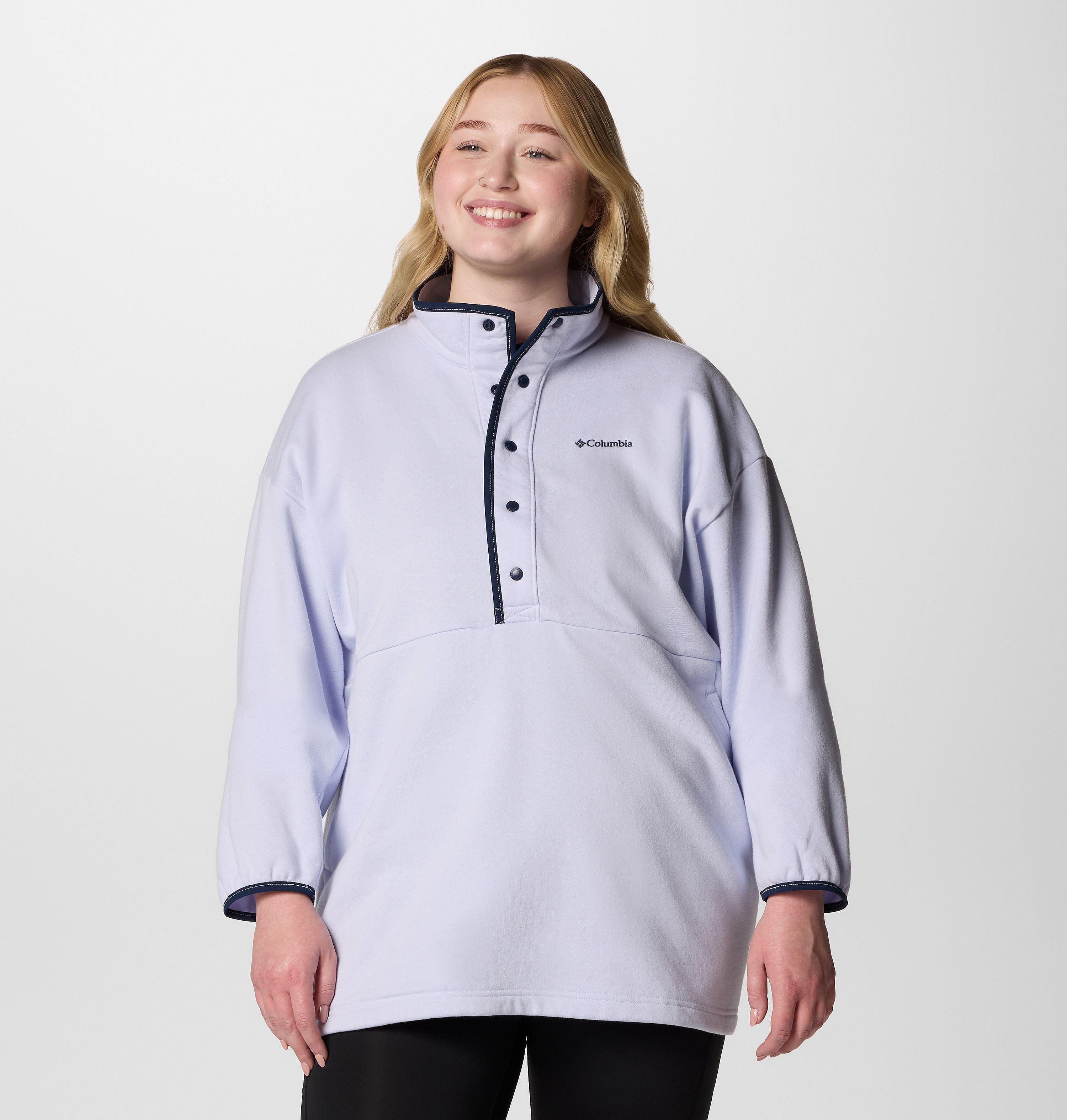 Women's Hart Mountain Half Snap Tunic - Plus Size 1