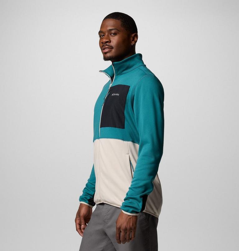 Chaqueta de forro polar técnico Columbia Hike II para hombre, Color: River Blue, Dark Stone, Black, image 3