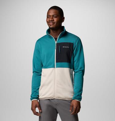 Men's Columbia Hike II Technical Fleece Jacket, Color: River Blue, Dark Stone, Black, image 1