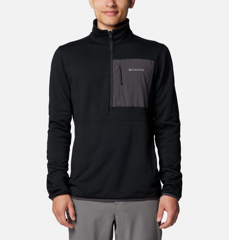 Men's Columbia Hike II Technical Half Zip Fleece, Color: Black, image 1