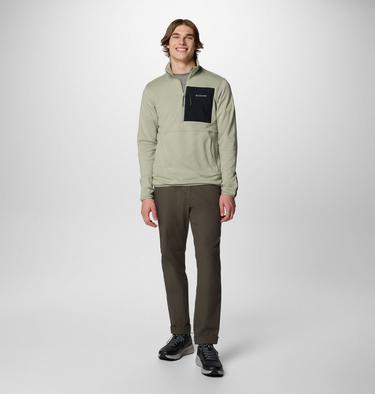 Men's Columbia Hike II Technical Half Zip Fleece, Color: Safari, Safari, Black, image 2