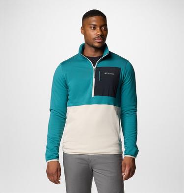 Forro polar técnico con media cremallera Columbia Hike para hombre, Color: River Blue, Dark Stone, Black, image 1