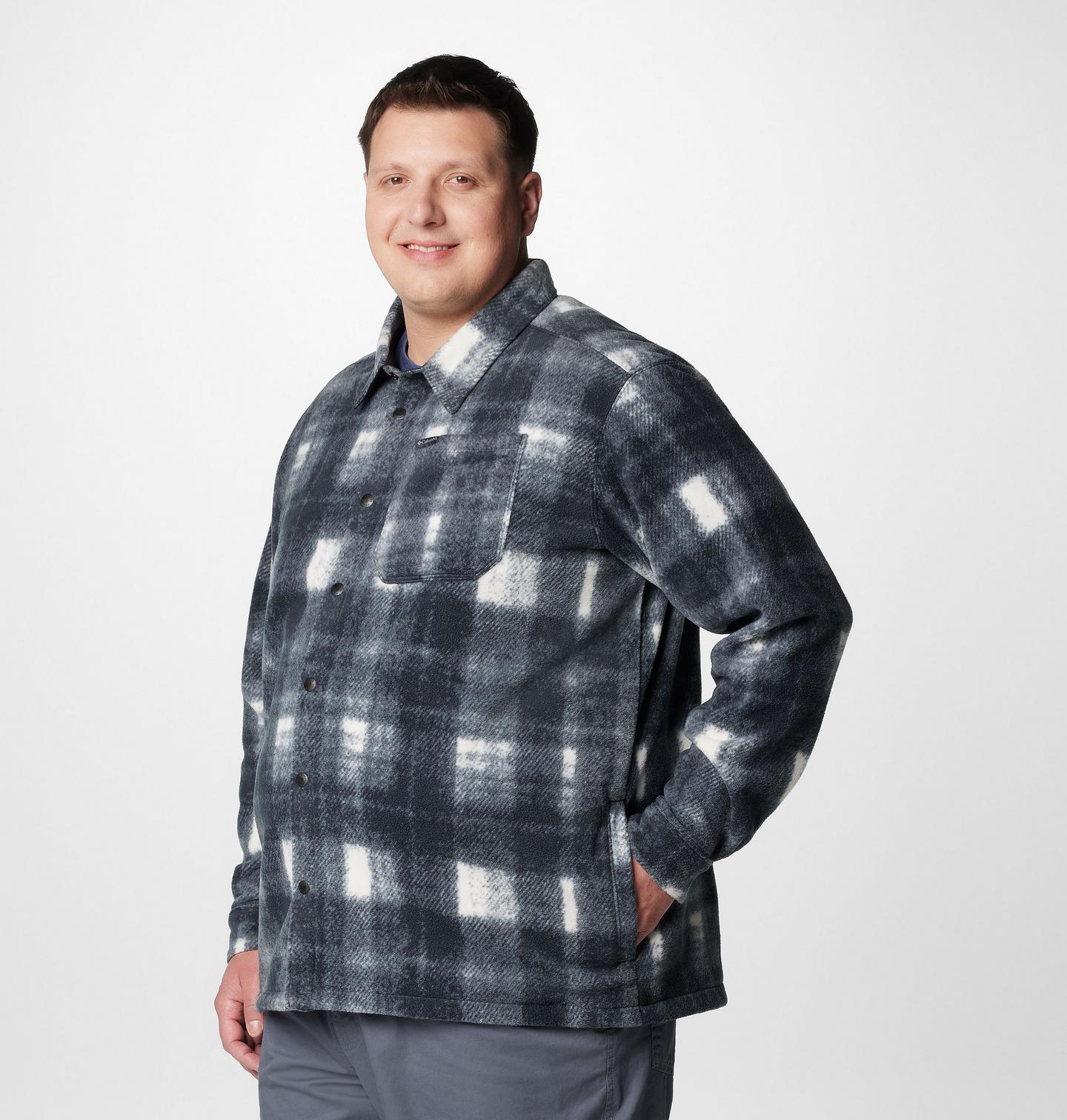 Мужская куртка Columbia Steens Mountain Printed Fleece Shirt Jacket II - Big, цвет: Меловой — фото 3