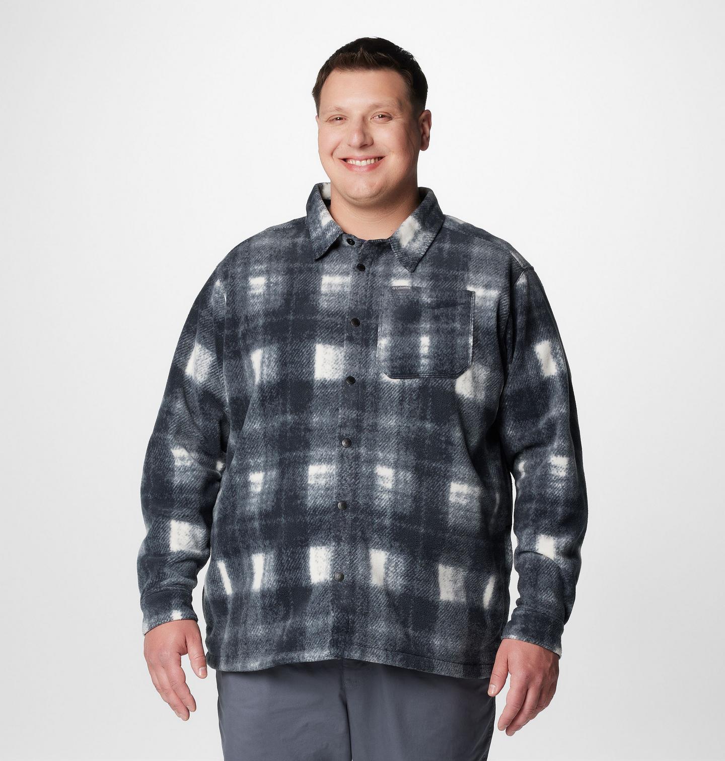 Мужская куртка Columbia Steens Mountain Printed Fleece Shirt Jacket II - Big, цвет: Меловой — фото 1