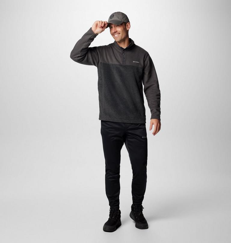 Men's Steens Mountain II Half Snap Fleece, Color: Charcoal Heather, Shark, image 3