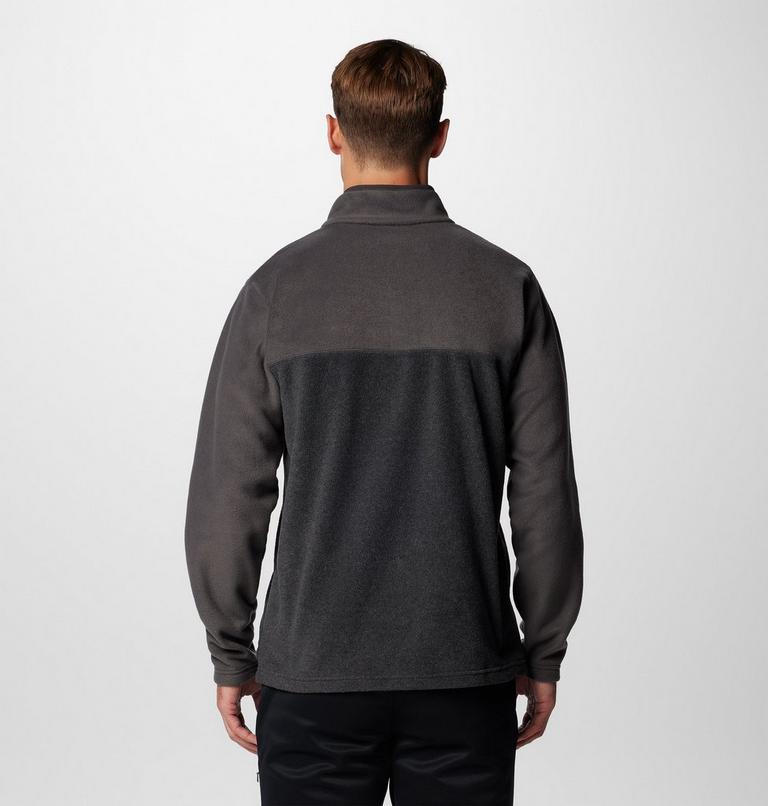 Men's Steens Mountain II Half Snap Fleece, Color: Charcoal Heather, Shark, image 2