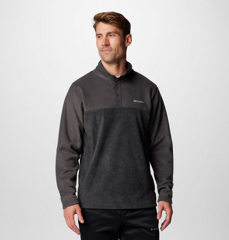 Men's Steens Mountain II Half Snap Fleece, Color: Charcoal Heather, Shark, image 1