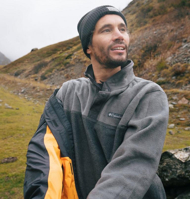 Men's Steens Mountain II Half Snap Fleece, Color: Charcoal Heather, Shark, image 6
