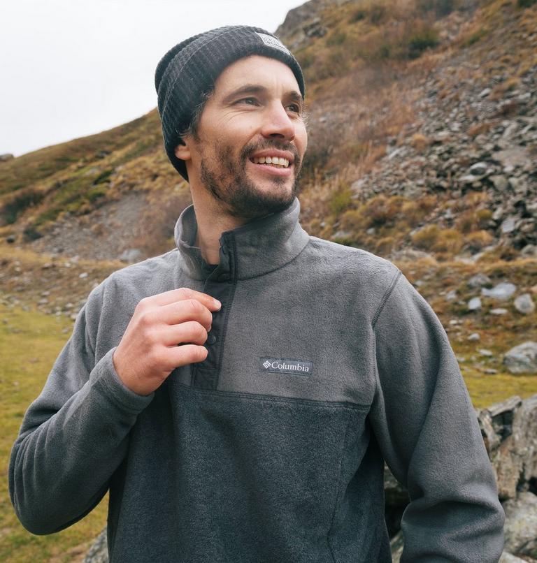 Men's Steens Mountain II Half Snap Fleece, Color: Charcoal Heather, Shark, image 7