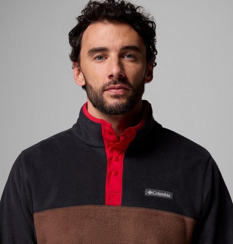 Men's Steens Mountain II Half Snap Fleece, Color: Tobacco, Black, Mtn Red, image 5