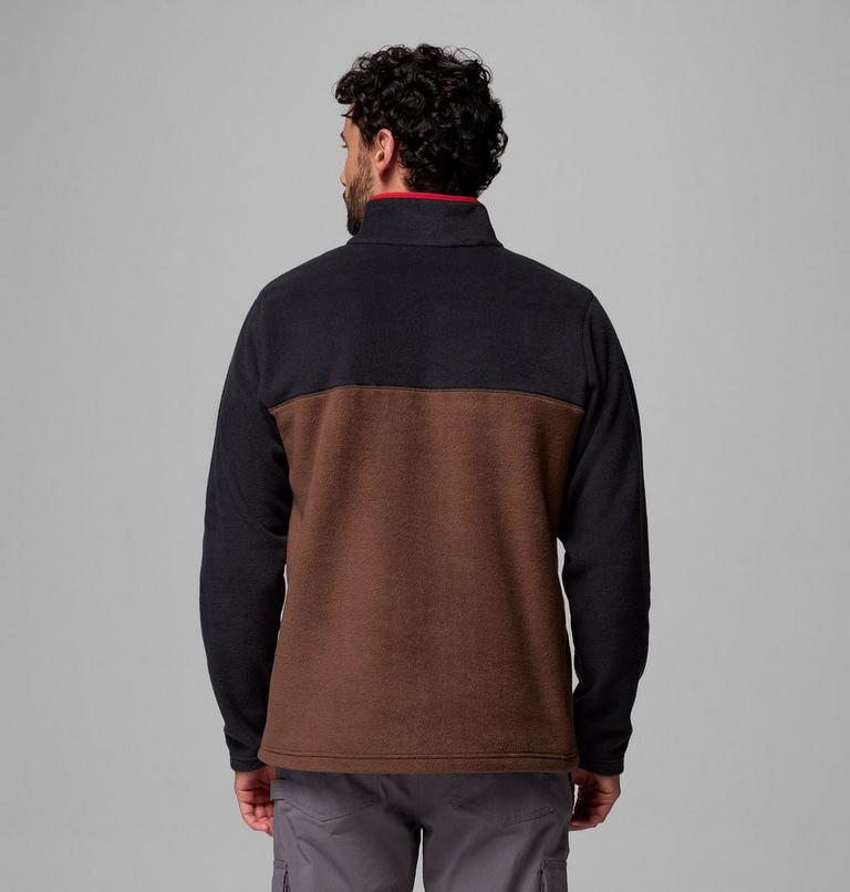 Men's Steens Mountain II Half Snap Fleece, Color: Tobacco, Black, Mtn Red, image 3