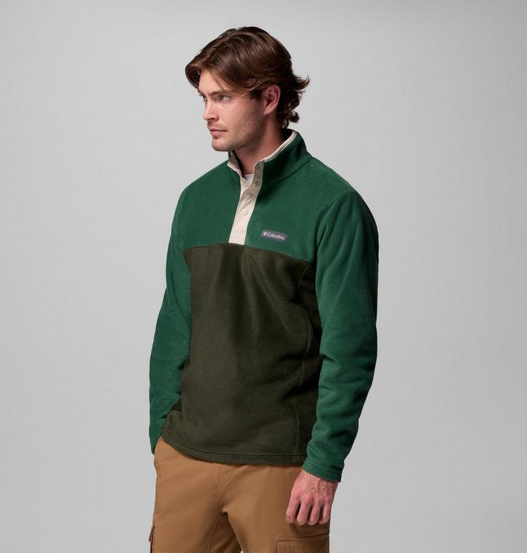 Men's Steens Mountain II Half Snap Fleece, Color: Greenscape, Rain Forest, image 4