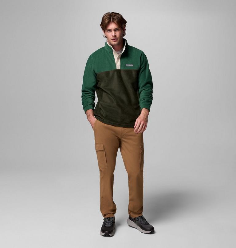 Men's Steens Mountain II Half Snap Fleece, Color: Greenscape, Rain Forest, image 2
