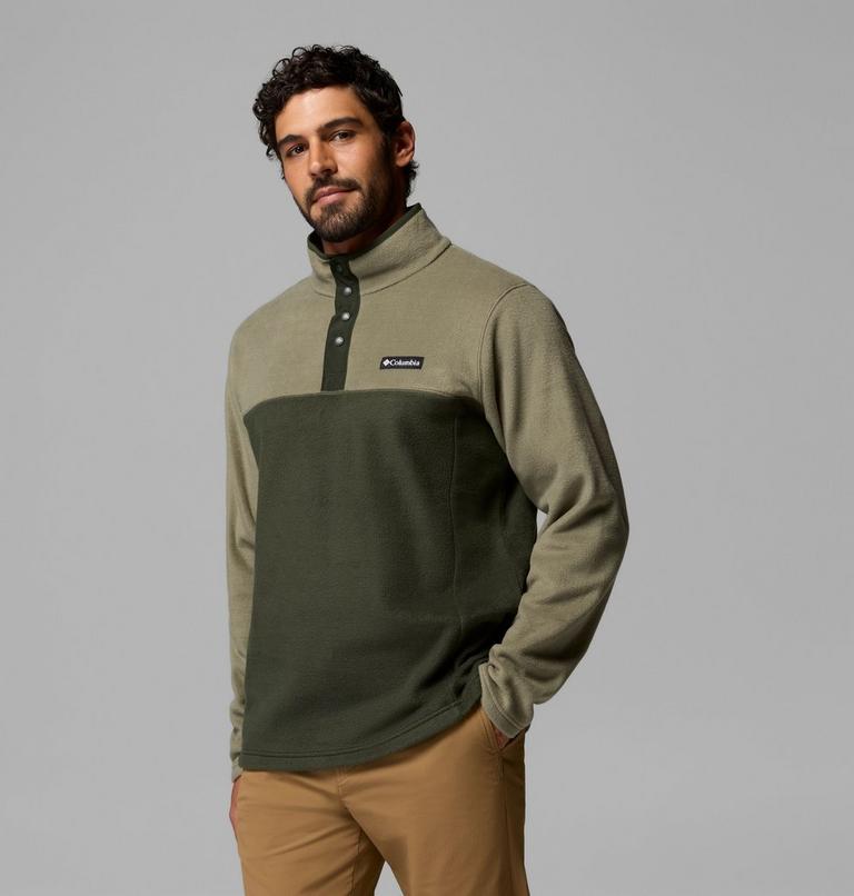 Forro polar con cierre medio a presi&oacute;n Steens Mountain II para hombre, Color: Stone Green, Greenscape, image 4