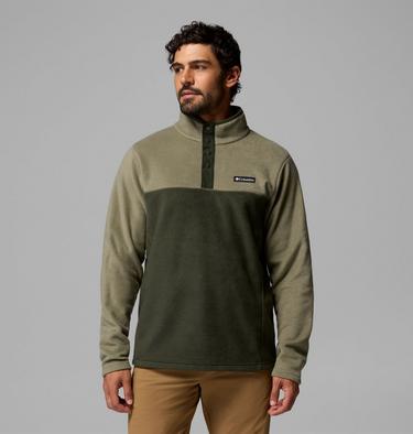 Forro polar con cierre medio a presi&oacute;n Steens Mountain II para hombre, Color: Stone Green, Greenscape, image 3