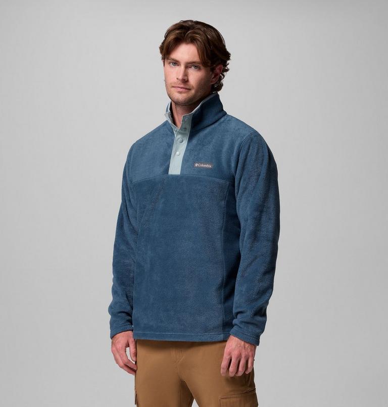 Men's Steens Mountain II Half Snap Fleece, Color: Everblue, Crushed Blue, image 4