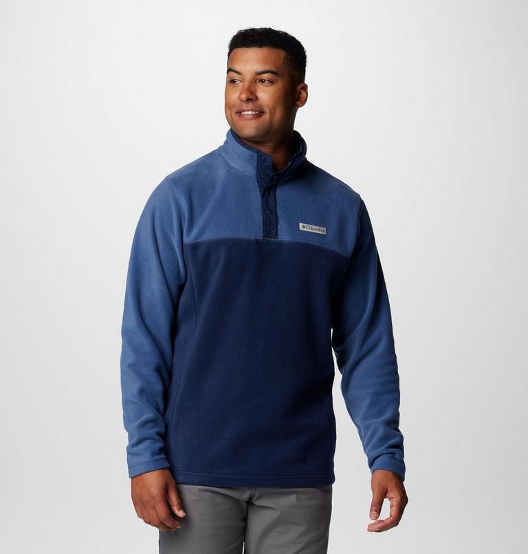 Forro polar con cierre medio a presión Steens Mountain II para hombre, Color: Collegiate Navy, Dark Mountain, image 1