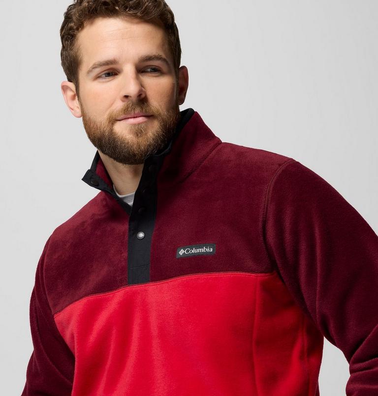 Men's Steens Mountain II Half Snap Fleece, Color: Mtn Red, Rich Wine, Black, image 5