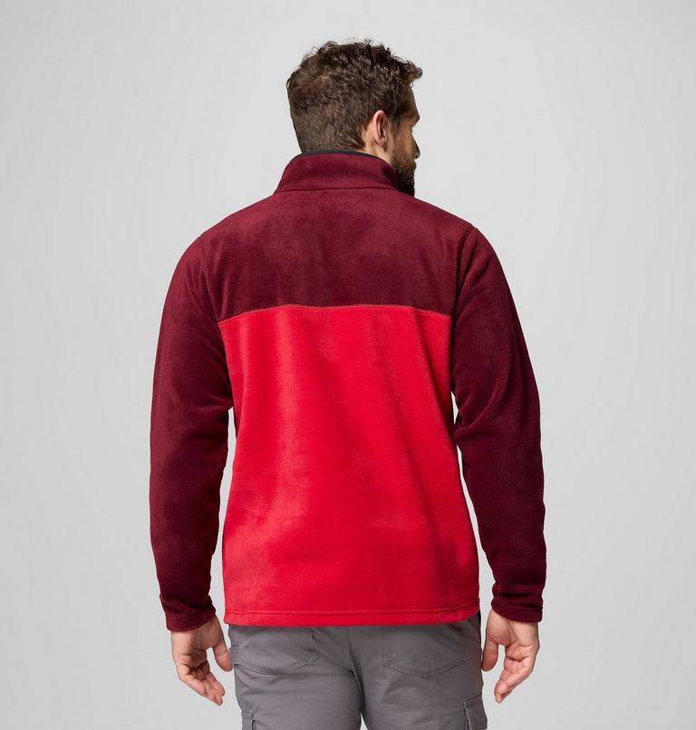 Men's Steens Mountain II Half Snap Fleece, Color: Mtn Red, Rich Wine, Black, image 3
