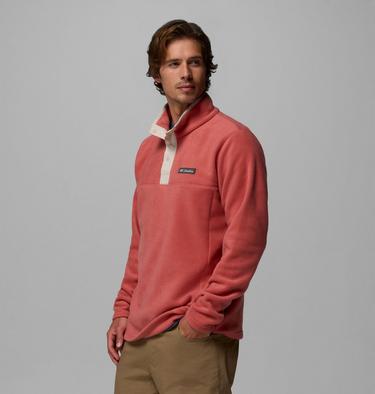 Men's Steens Mountain II Half Snap Fleece, Color: Washed Red, Dark Stone, image 4