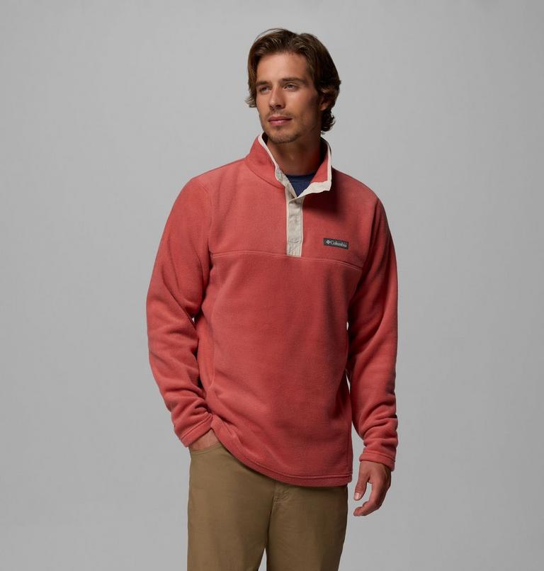 Men's Steens Mountain II Half Snap Fleece, Color: Washed Red, Dark Stone, image 1