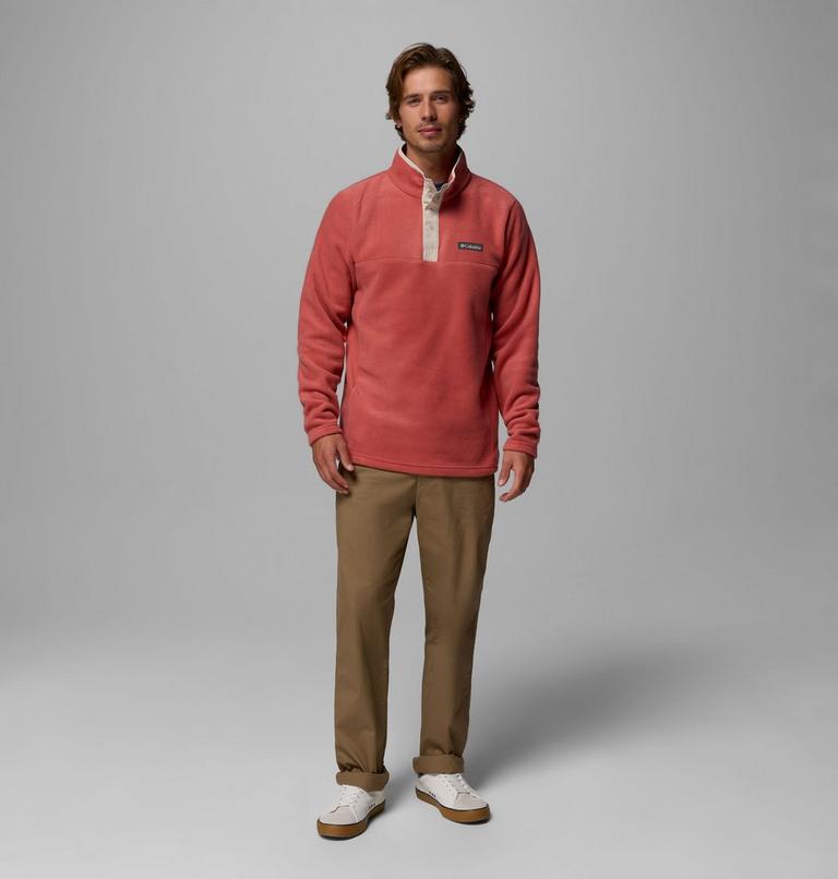 Men's Steens Mountain II Half Snap Fleece, Color: Washed Red, Dark Stone, image 2