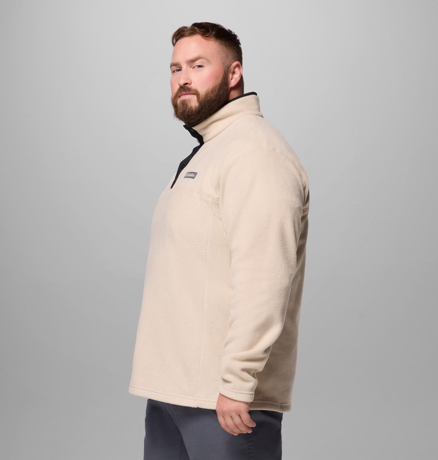 Мужской свитер Columbia Steens Mountain Half Snap II Fleece Pullover - Big, цвет: Серо-бежевый / Чёрный — фото 4