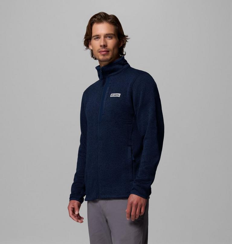 Men's Sweater Weather Full Zip Jacket, Color: Collegiate Navy Heather, image 4
