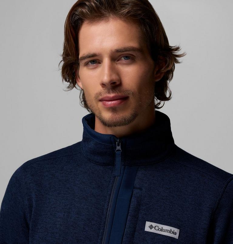 Men's Sweater Weather Full Zip Jacket, Color: Collegiate Navy Heather, image 6