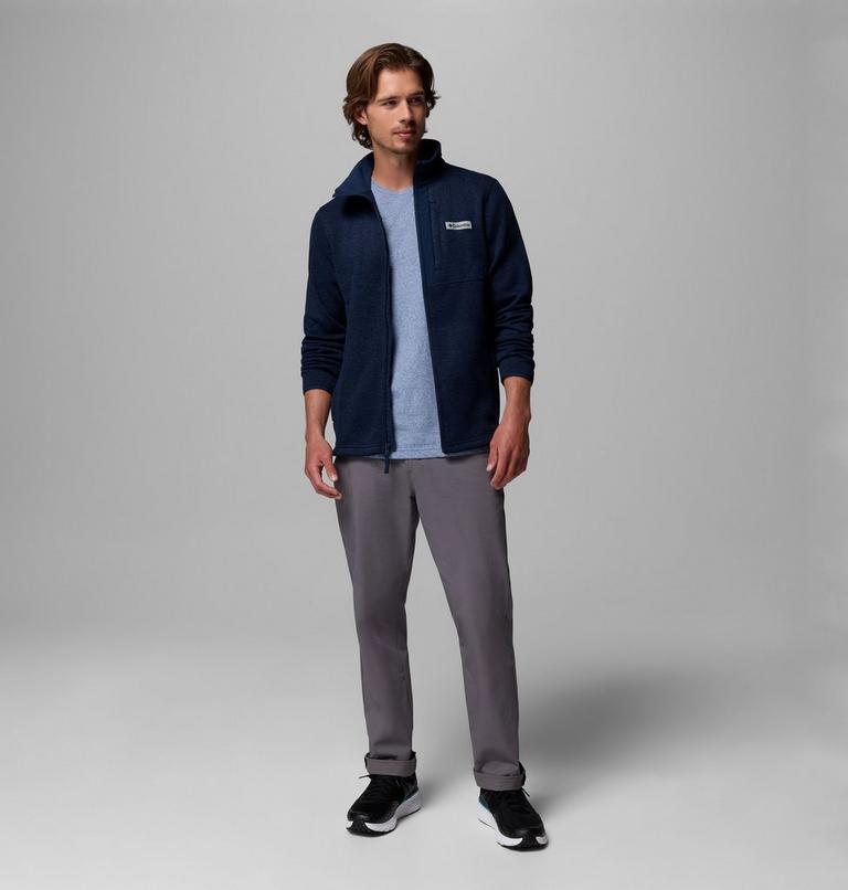 Men's Sweater Weather Full Zip Jacket, Color: Collegiate Navy Heather, image 2