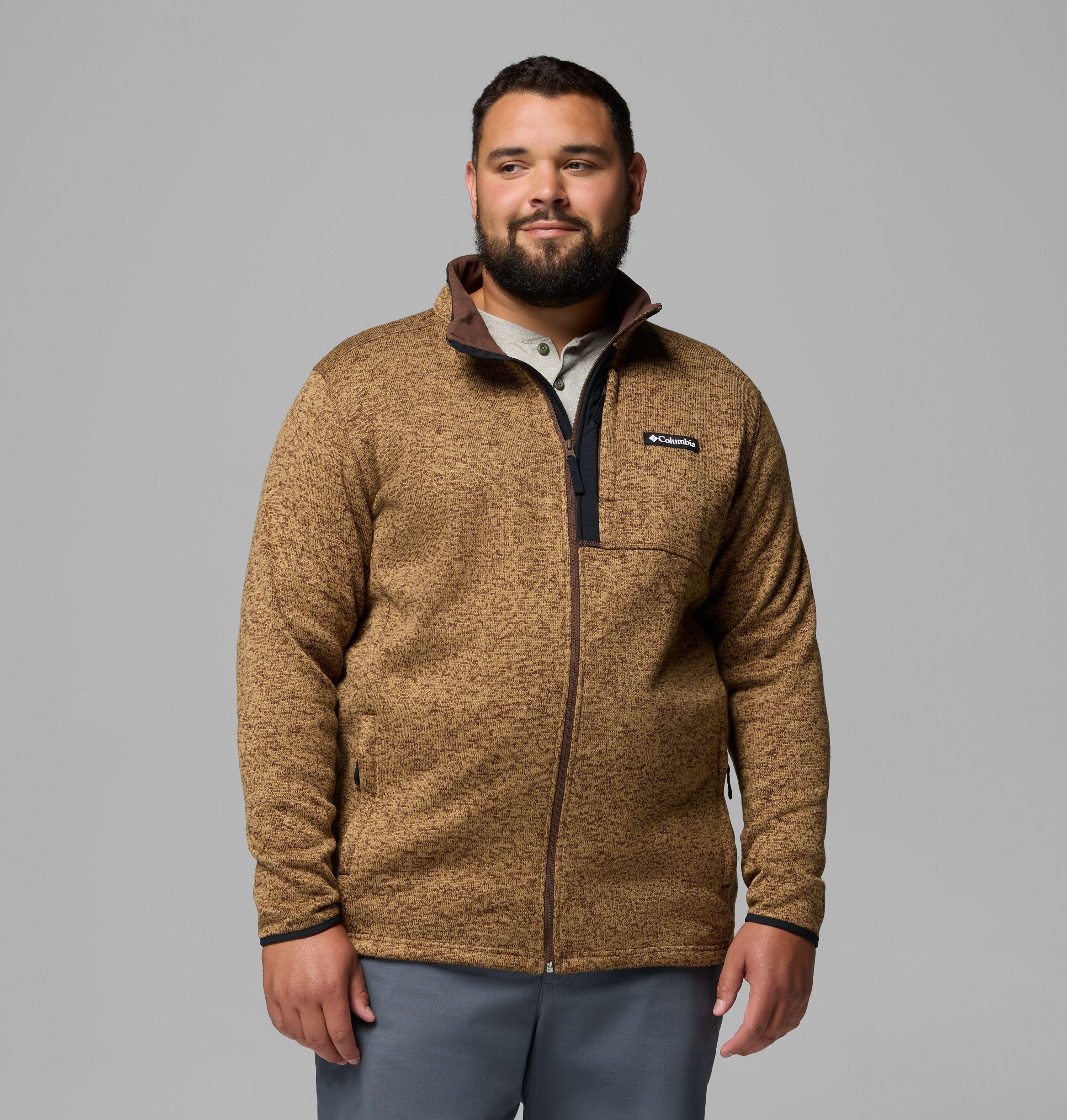 Columbia Sportswear Men's Brown Columbia - Sweater Weather™ Ii Fleece Jacket - Extended - Tobacco Heather 1X