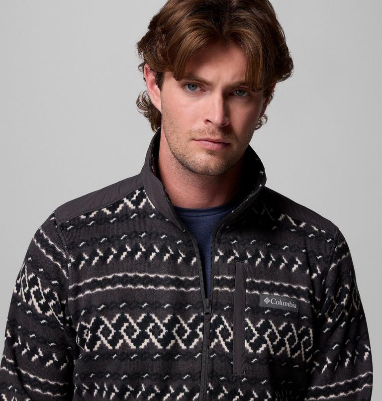 Men's Sweater Weather III Half Zip Printed Fleece, Color: Shark KnitKnot, image 5