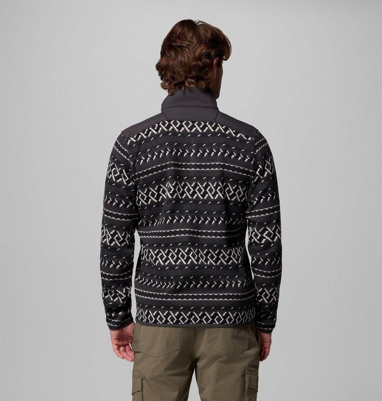 Men's Sweater Weather III Half Zip Printed Fleece, Color: Shark KnitKnot, image 3