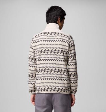 Men's Sweater Weather III Half Zip Printed Fleece, Color: Dark Stone KnitKnot, image 3