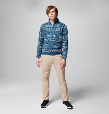 Forro polar estampado con media cremallera Sweater Weather III para hombre, Color: Everblue KnitKnot, image 8