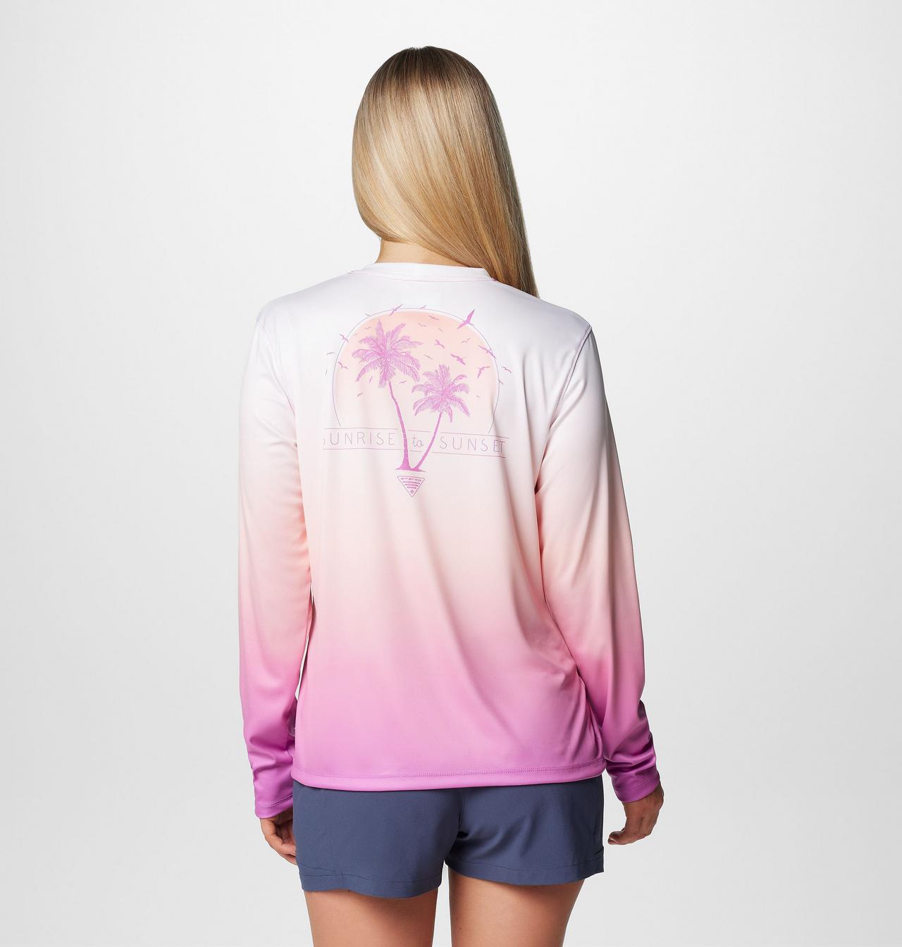 Women's PFG Super Tidal Tee™ Rookery Palms Fade Long Sleeve Shirt 2
