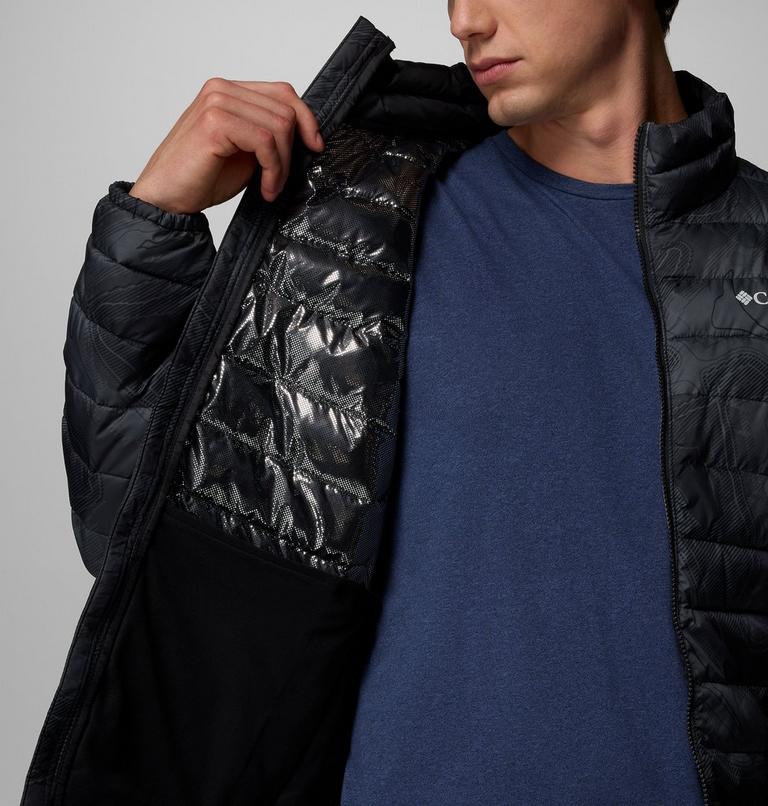 Men's Powder Lite II Printed Insulated Jacket, Color: Black Topolines Print, image 6