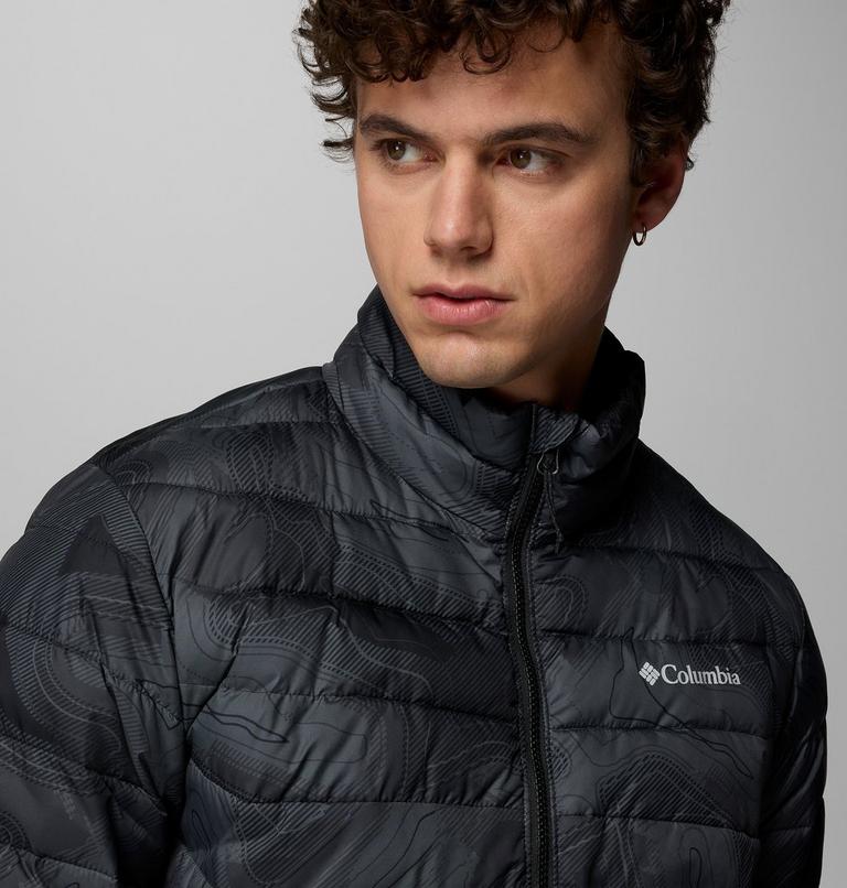 Men's Powder Lite II Printed Insulated Jacket, Color: Black Topolines Print, image 7