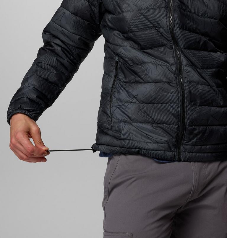 Men's Powder Lite II Printed Insulated Jacket, Color: Black Topolines Print, image 8