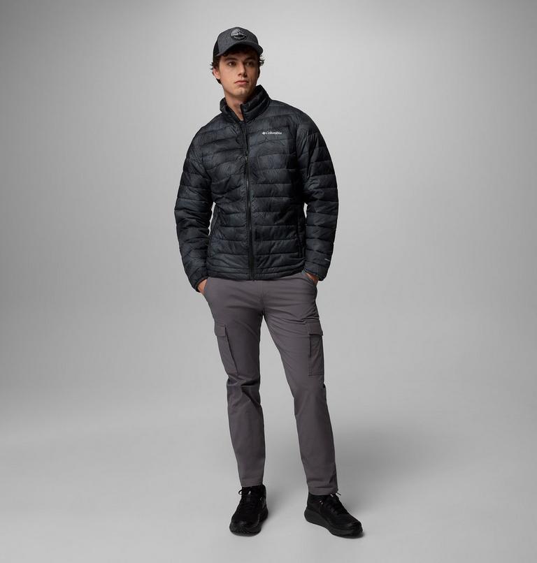 Men's Powder Lite II Printed Insulated Jacket, Color: Black Topolines Print, image 2