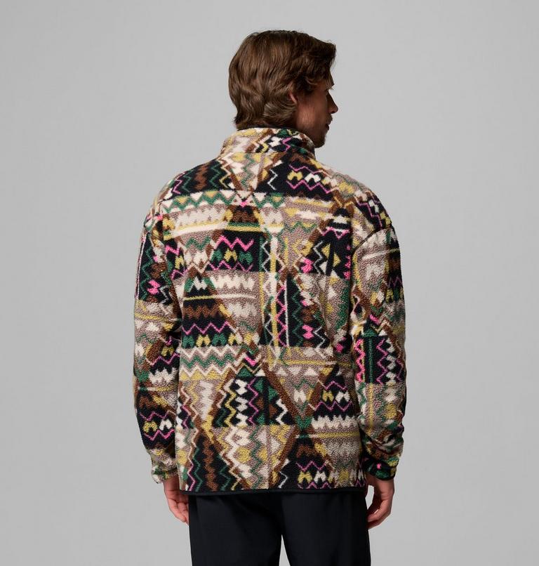 Men's Helvetia II Printed Half Snap Fleece, Color: Black Geomix, image 3
