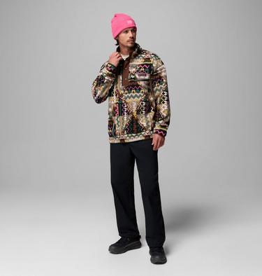 Men's Helvetia II Printed Half Snap Fleece, Color: Black Geomix, image 12