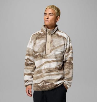 Men's Helvetia II Printed Half Snap Fleece, Color: Sea Salt Summits, image 29