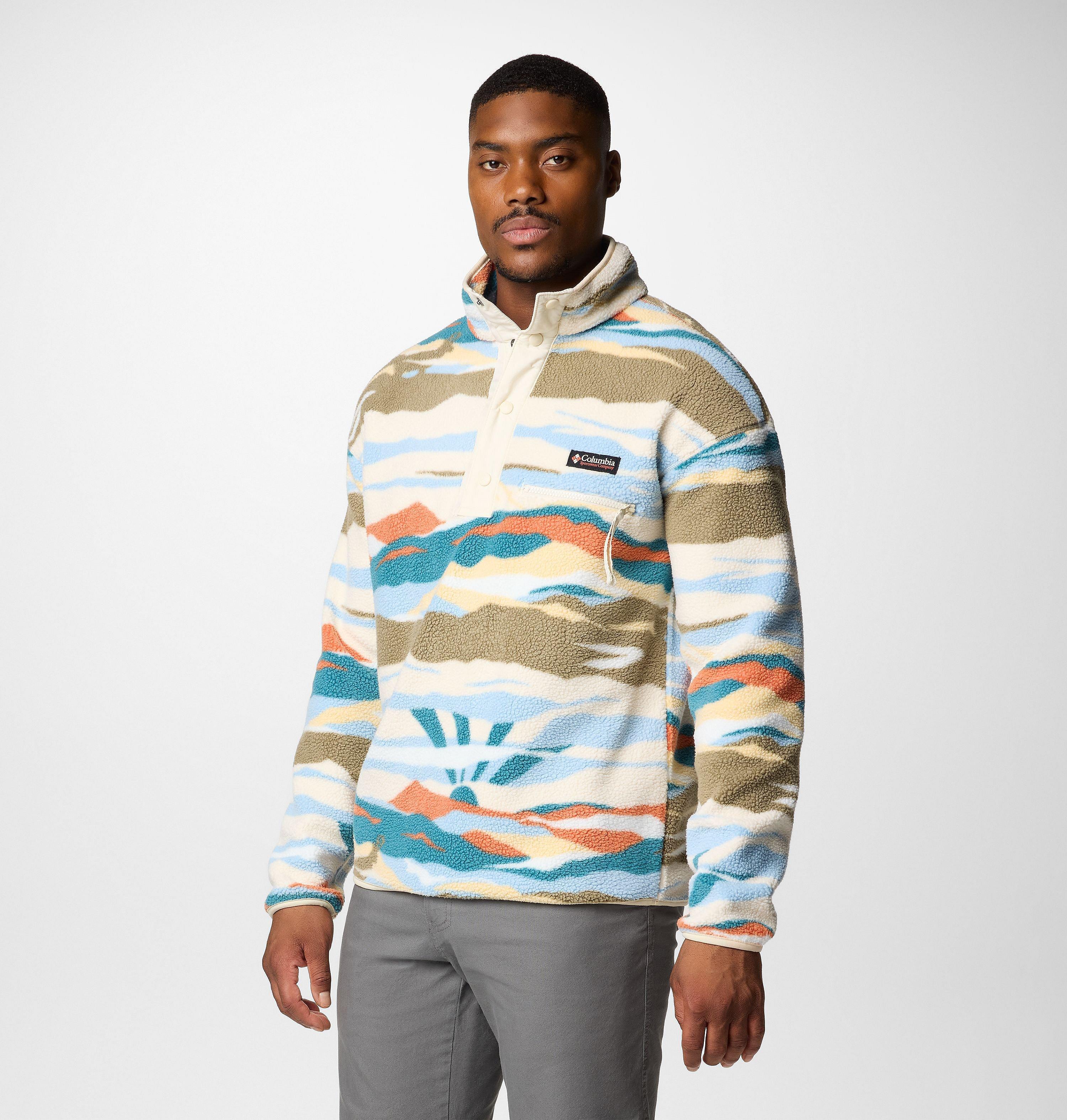 Men's Helvetia II Printed Half Snap Printed Fleece Pullover 4