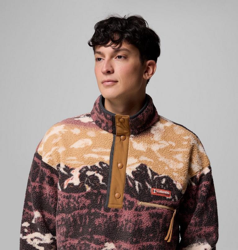 Helvetia II Printed Half Snap Fleece, Color: Camel Brown Sisters, image 5