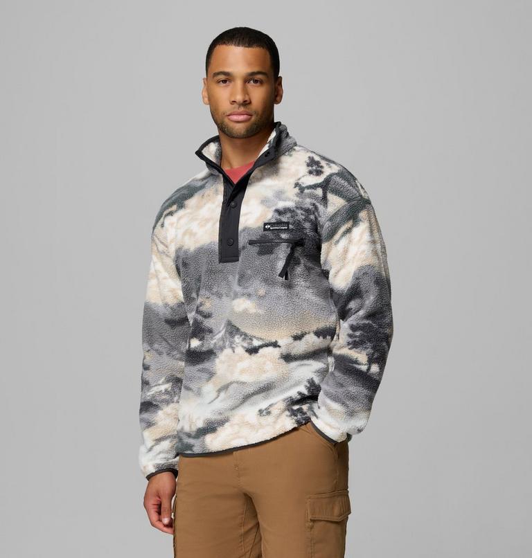 Men's Helvetia II Printed Half Snap Fleece, Color: Shark, Dreaming, image 4