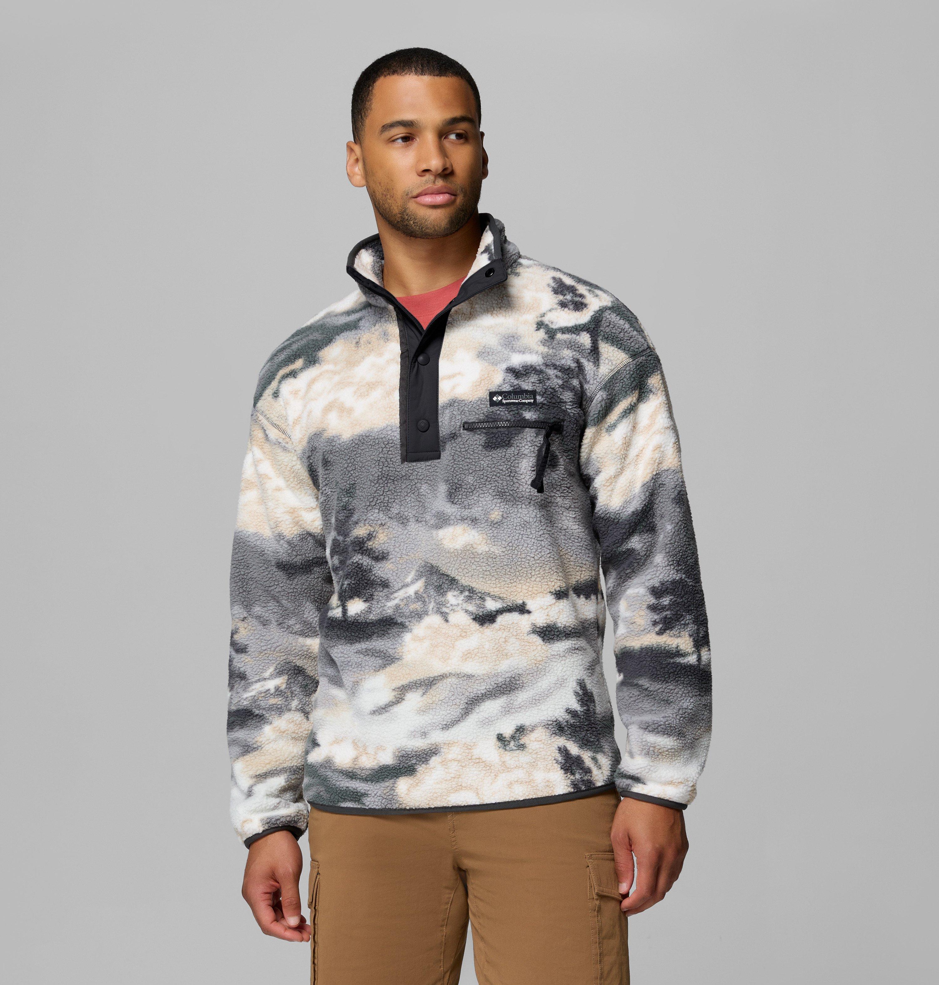 Columbia Sportswear Men's Brown Columbia - Helvetia™ Ii Printed Half Snap Fleece - Shark, Dreaming Small