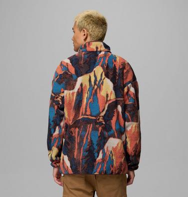 Men's Helvetia II Printed Half Snap Fleece, Color: Teak Brown Soarin, image 27