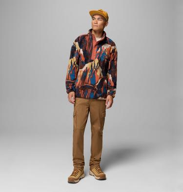 Men's Helvetia II Printed Half Snap Fleece, Color: Teak Brown Soarin, image 26